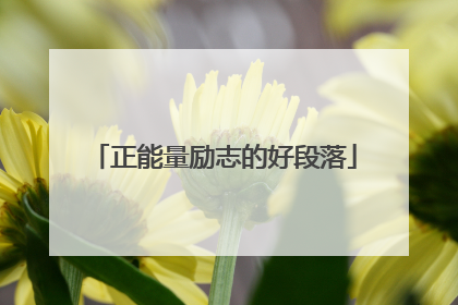 正能量励志的好段落