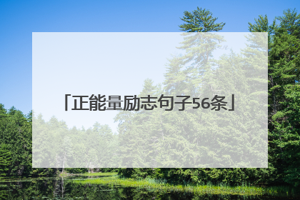 正能量励志句子56条