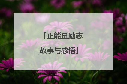 正能量励志故事与感悟