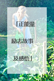 正能量励志故事及感悟