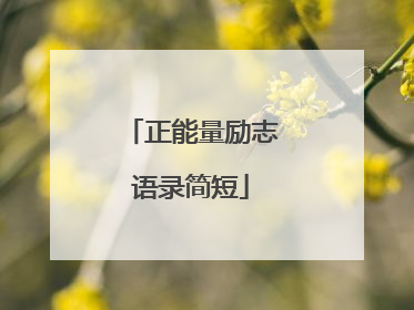 正能量励志语录简短