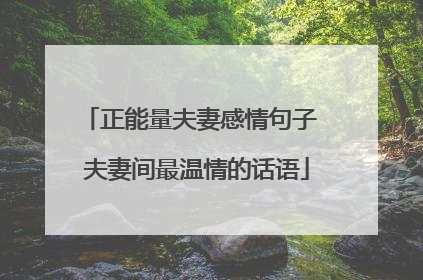正能量夫妻感情句子 夫妻间最温情的话语