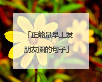 正能量早上发朋友圈的句子