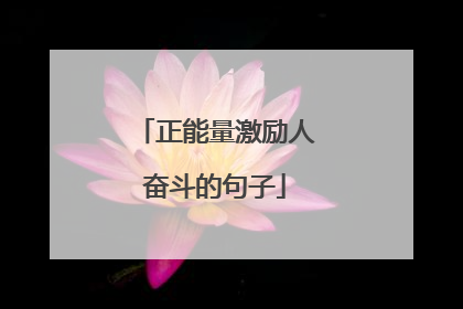 正能量激励人奋斗的句子