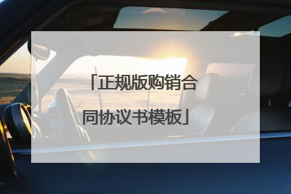 正规版购销合同协议书模板