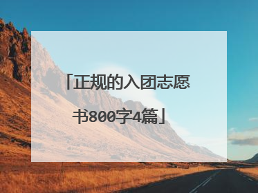 正规的入团志愿书800字4篇