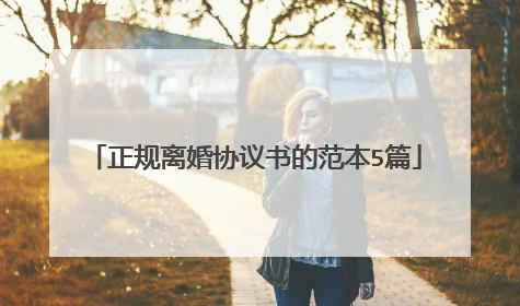 正规离婚协议书的范本5篇