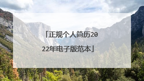 正规个人简历2022年电子版范本
