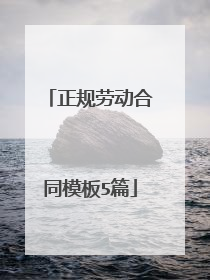 正规劳动合同模板5篇