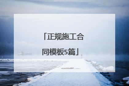 正规施工合同模板5篇