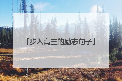 步入高三的励志句子
