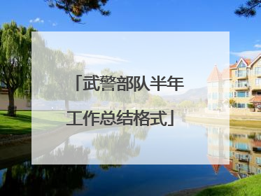 武警部队半年工作总结格式