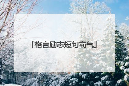 格言励志短句霸气