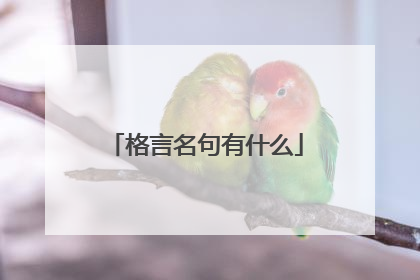 格言名句有什么