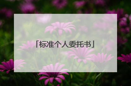 标准个人委托书