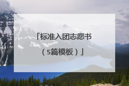 标准入团志愿书（5篇模板）