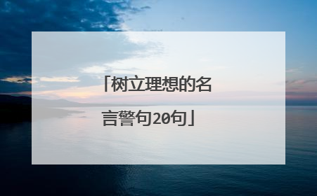 树立理想的名言警句20句