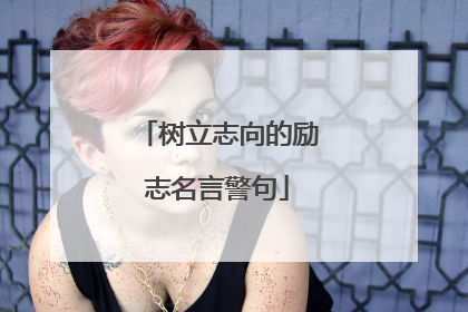 树立志向的励志名言警句