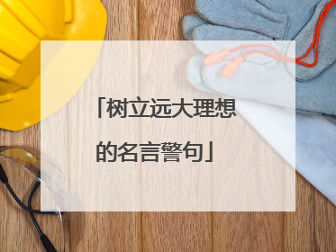 树立远大理想的名言警句