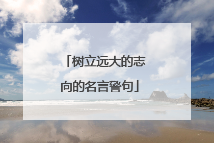 树立远大的志向的名言警句
