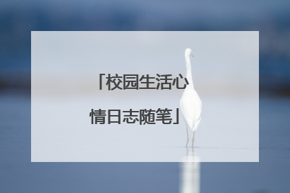 校园生活心情日志随笔