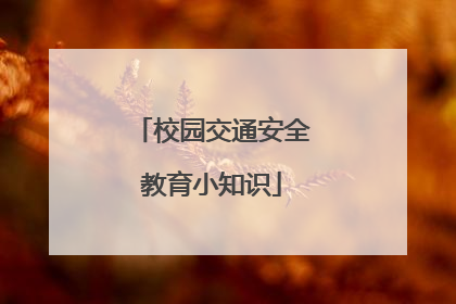 校园交通安全教育小知识