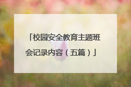 校园安全教育主题班会记录内容(五篇)