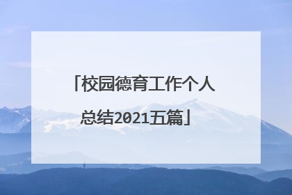 校园德育工作个人总结2021五篇