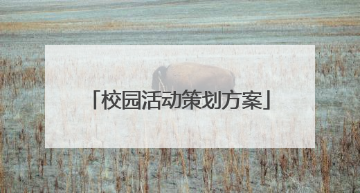 校园活动策划方案