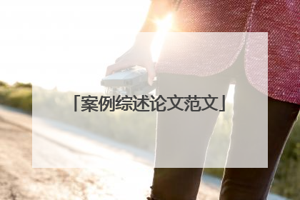 案例综述论文范文