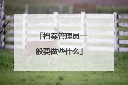 档案管理员一般要做些什么