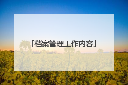 档案管理工作内容