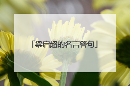 梁启超的名言警句