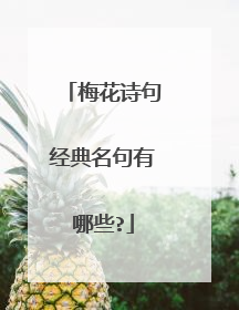 梅花诗句经典名句有哪些?