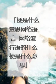 梗是什么意思网络语言 网络流行语的什么梗是什么意思