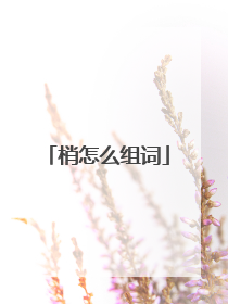 梢怎么组词
