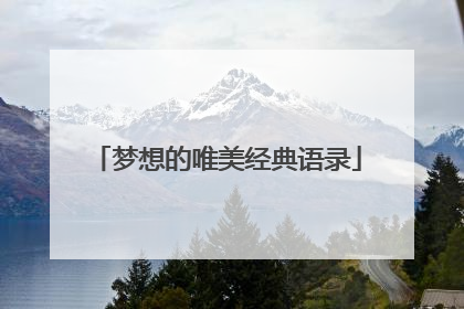 梦想的唯美经典语录