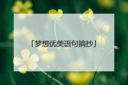 梦想优美语句摘抄