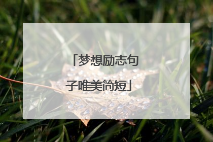 梦想励志句子唯美简短