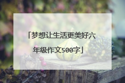 梦想让生活更美好六年级作文500字