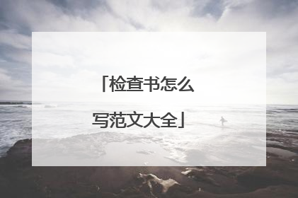 检查书怎么写范文大全