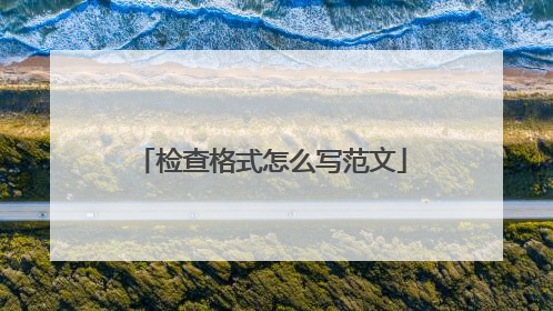 检查格式怎么写范文