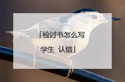 检讨书怎么写学生 认错