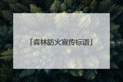 森林防火宣传标语