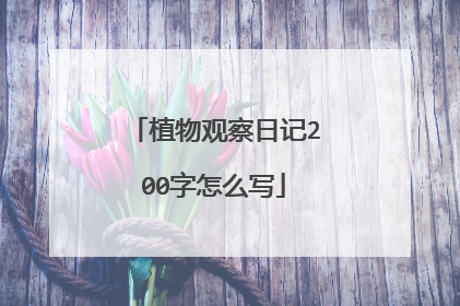 植物观察日记200字怎么写