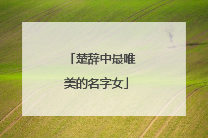 楚辞中最唯美的名字女