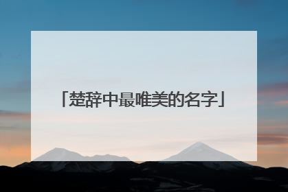 楚辞中最唯美的名字