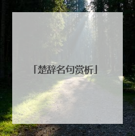 楚辞名句赏析