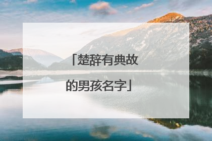 楚辞有典故的男孩名字