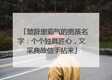 楚辞里霸气的男孩名字:个个独具匠心,文采典故信手拈来